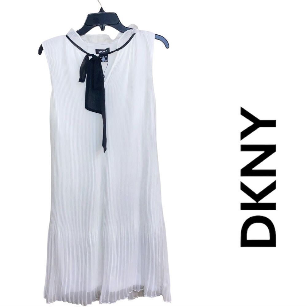 DKNY Pusy Bow Ivory Dress